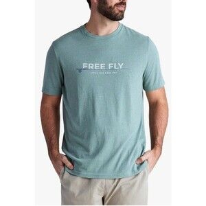Free Fly Men's 8wt Tee Short Sleeve T Shirt Heather Sabal Green Large